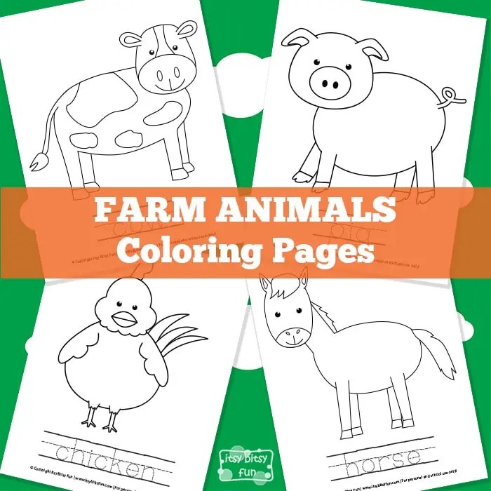 Farm Animal Masks Coloring Pages