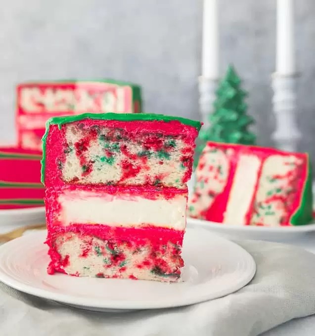 Christmas Funfetti Cheesecake Layer Cake The ItsyBitsy Kitchen