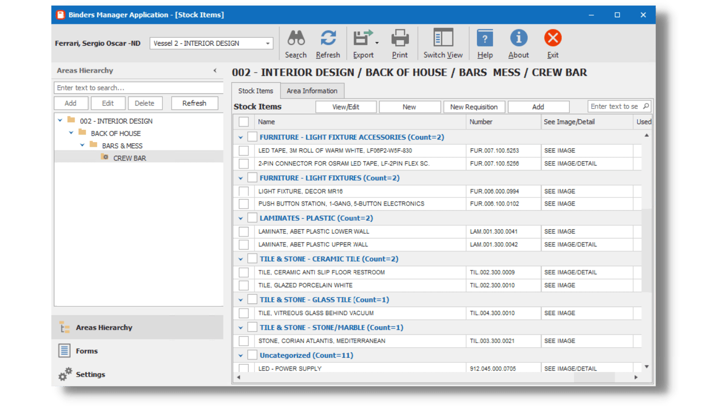 BMA Binders Manager Application ITsynch Cruise Ship Management