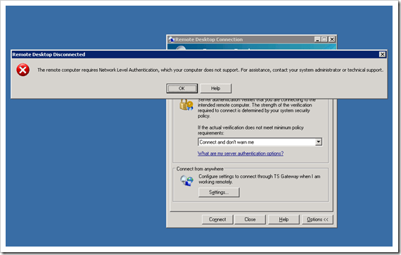 The Computer Requires Network Level Authentication Error