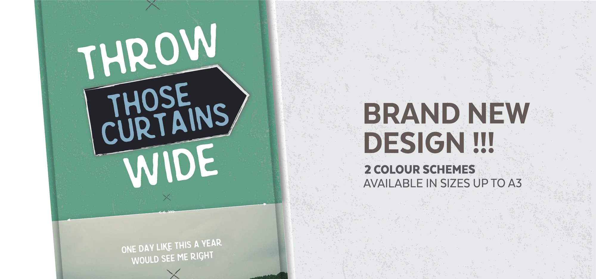 New design launch! Elbow lyrics "Throw those curtains wide" Itty Bitty Book Co