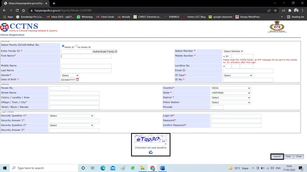Online FIR Haryana Haryana Police Online FIR