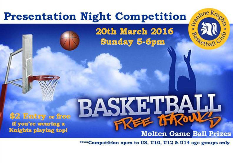 Free throw competition Presentation Night Ivanhoe Knights