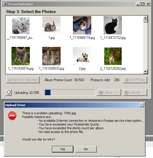 PicasaUploader a simple uploader tool for Google’s PicasaWeb