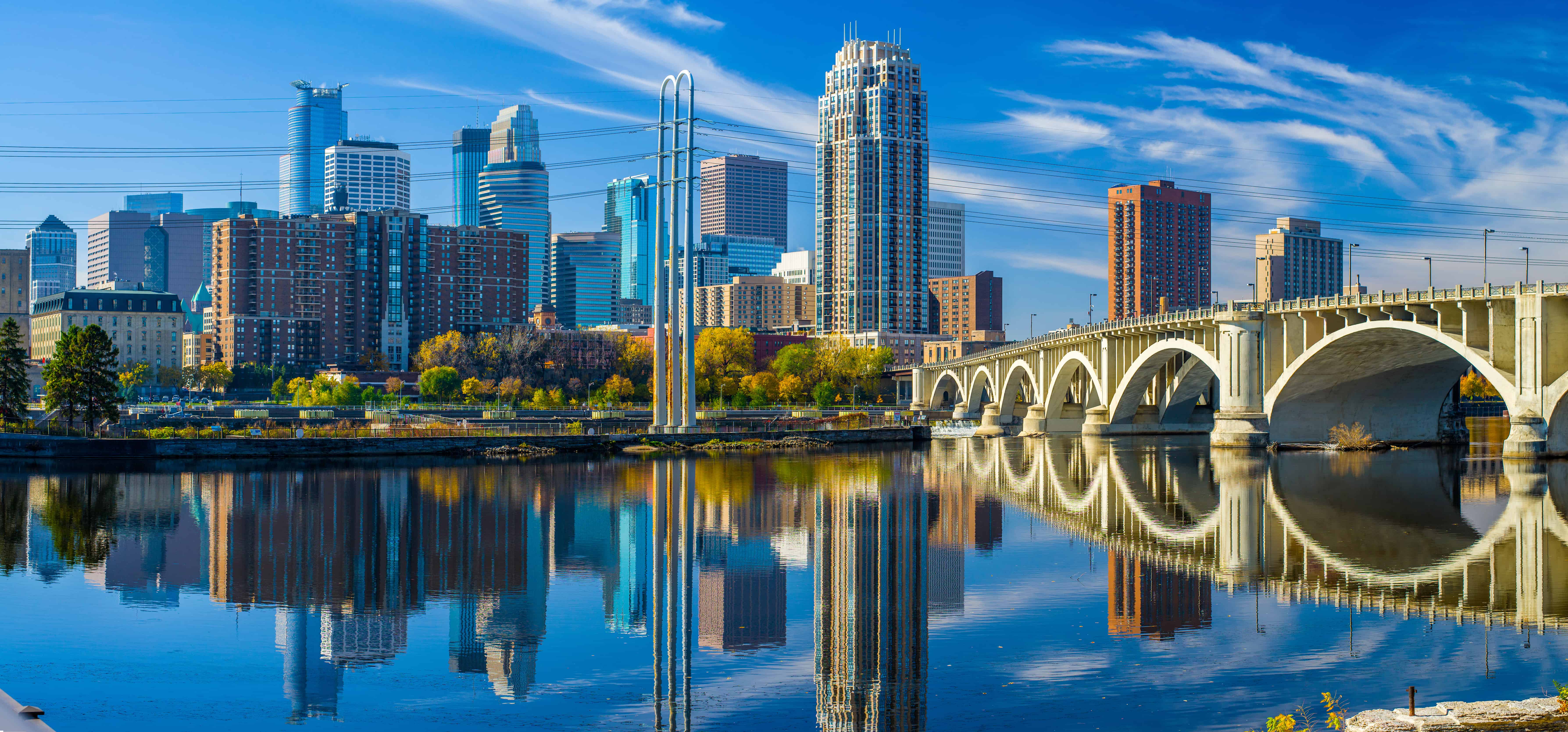 minneapolis skyline, 3rd avenue bridge, autumn Vibration Analysis