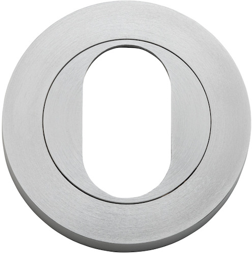 Oval Escutcheon - Round - Brushed Chrome - Iver