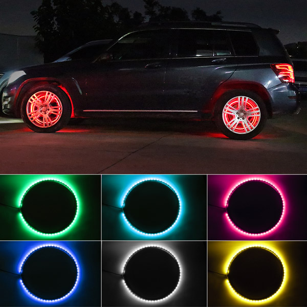 Waterproof LED Wheel Lights on Car Tire IVOOE