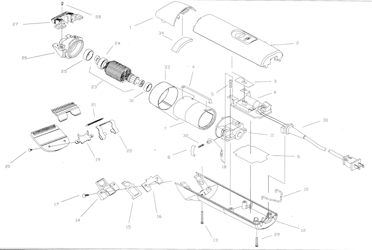 Andis AGC2 & Super2 Parts List