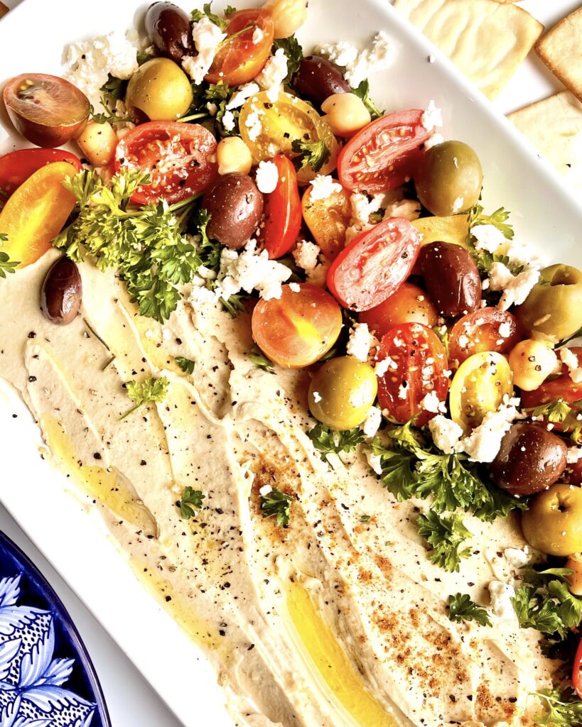 A Mediterranean Loaded Hummus Platter An Easy and Delicious Appetizer Ivory & Noire