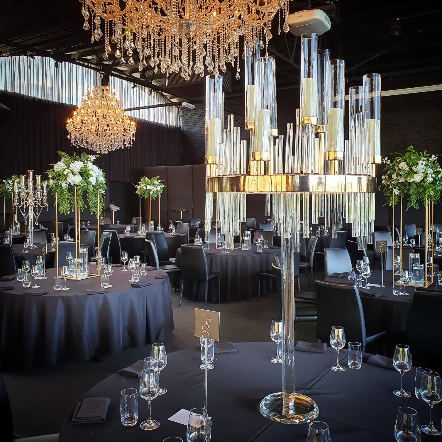 Wedding Table Centrepieces Hire Melbourne Crystal Candelabra