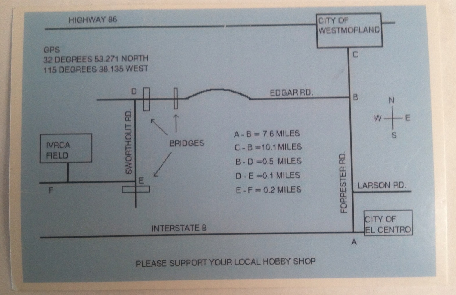 Directions to club Imperial Valley Radio Control Association