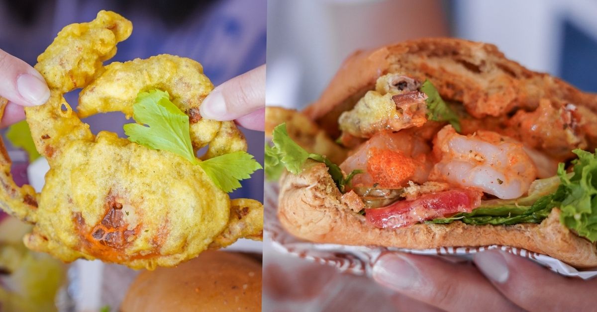 錨起來吃 |台中北屯巷弄隱藏早午餐，漢堡夾入軟殼蟹+鮮蝦+明太子一咬就爆口！