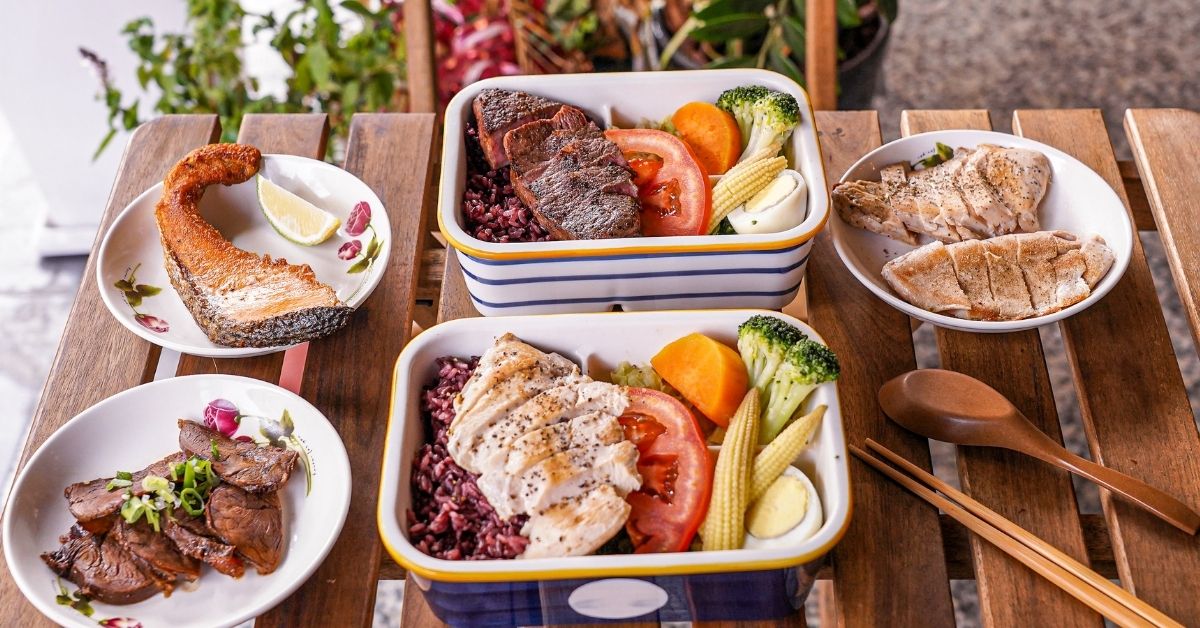 澄禾食光 |百元有找爽嗑輕食餐盒！台中北屯低GI健身餐，舒肥主食加上7種蔬菜好吃又飽足！