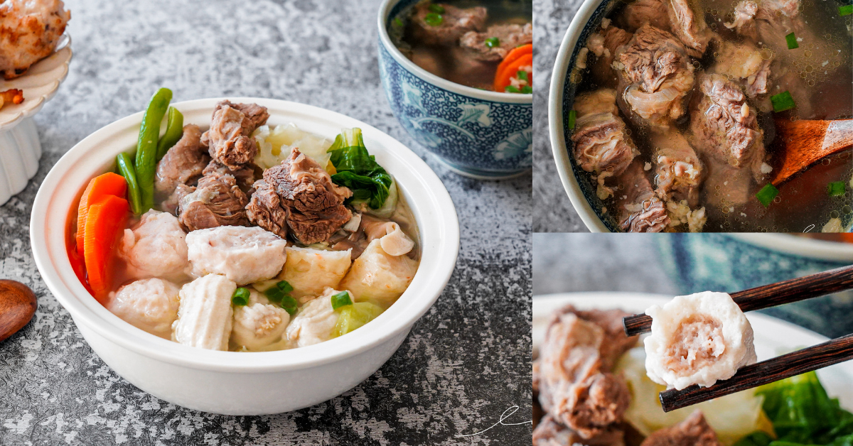 宅配冷凍料理包推薦，冬天吃鍋必買滿滿牛肉塊的史家庄清燉牛肉湯、手工花枝丸，鍋物豪華全配組幫你一次搞定！