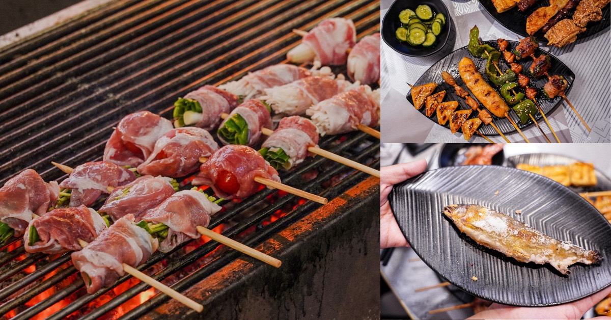 遇見香燒烤 |台中宵夜美食，炭火平價串燒最低只要25元，特調秘醬＋椒鹽最對味最清爽！