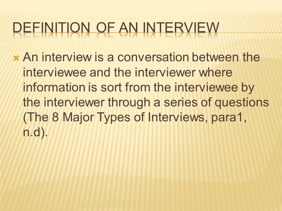 Different Types of Interview 728 Words Presentation Example