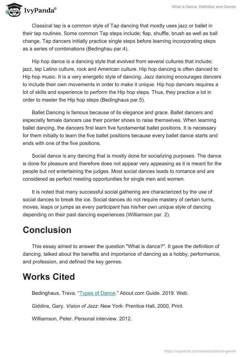 What Is Dance Essay Definition of Dance and Its Genres 542 Words