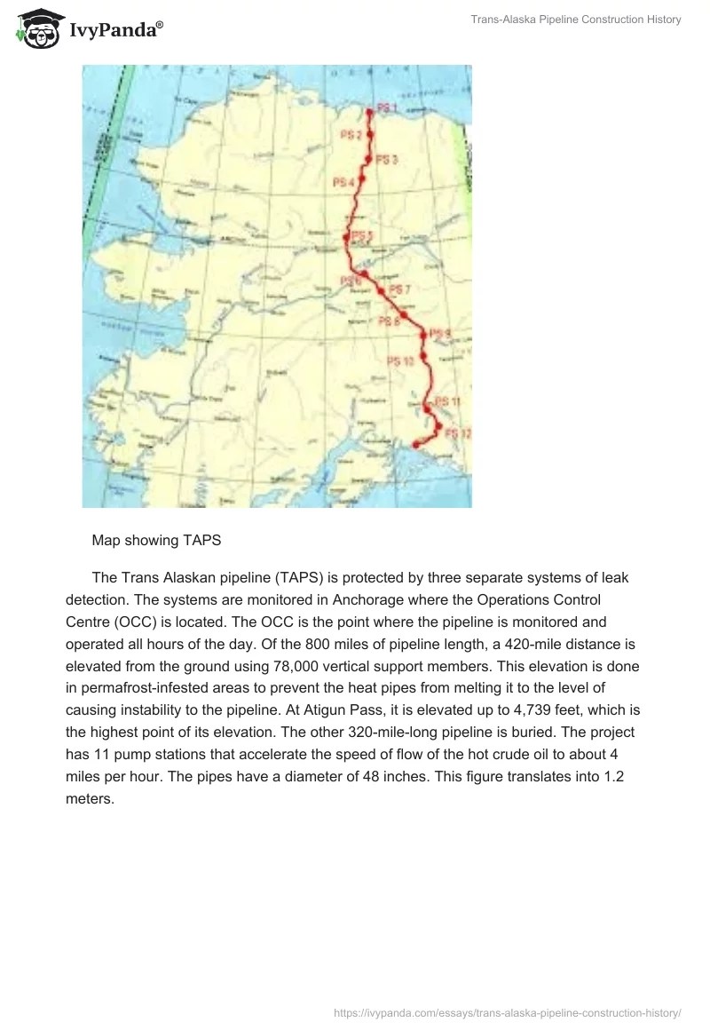 TransAlaska Pipeline Construction History 2731 Words Report Example