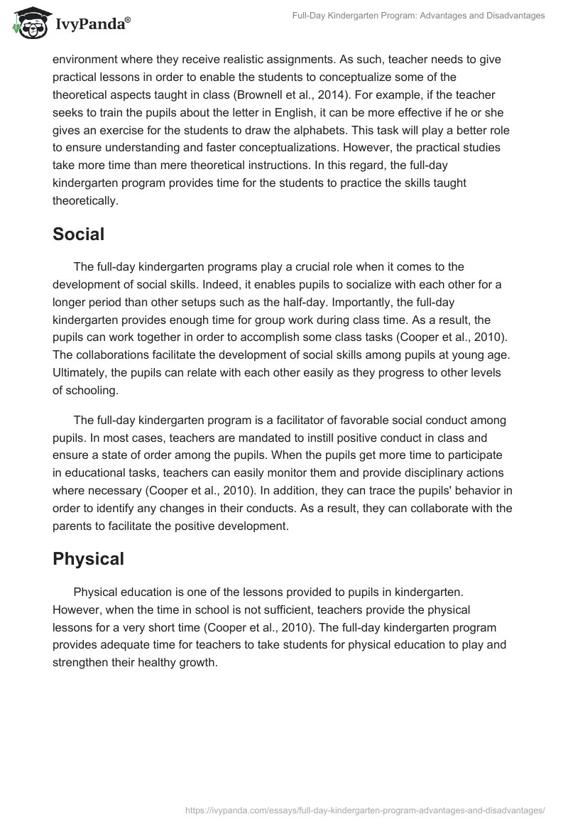 FullDay Kindergarten Program Advantages and Disadvantages 1128