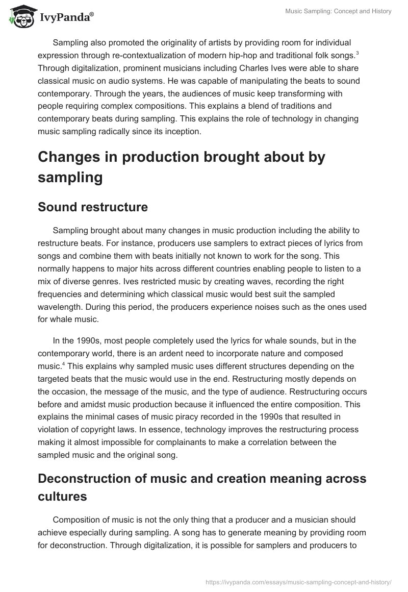 Music Sampling Concept and History 2843 Words Research Paper Example
