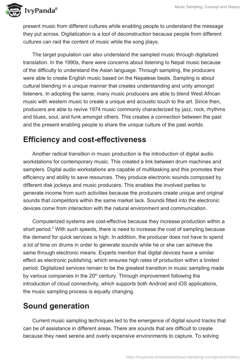 Music Sampling Concept and History 2843 Words Research Paper Example
