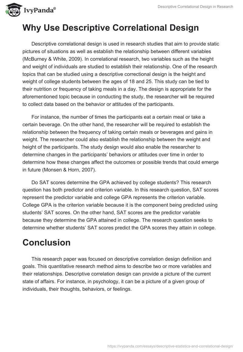 Descriptive Correlational Design Definition & Goals 577 Words