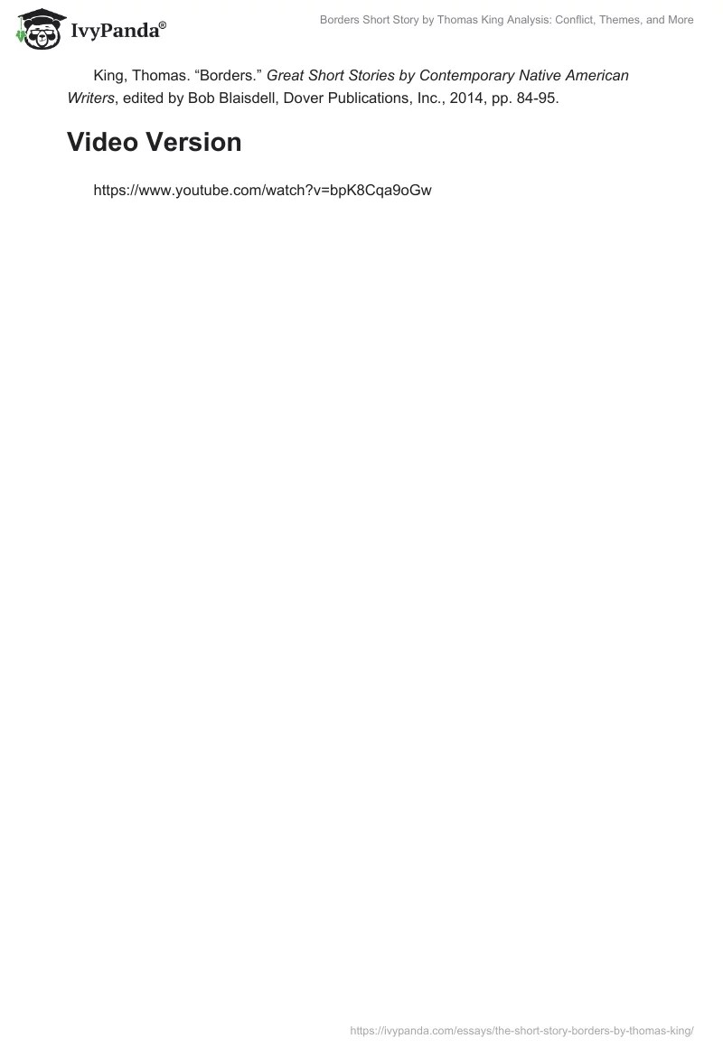 "Borders" Short Story by Thomas King Analysis Conflict, Themes, and More