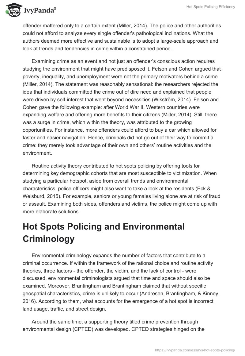 Hot Spots Policing Efficiency 2051 Words Research Paper Example