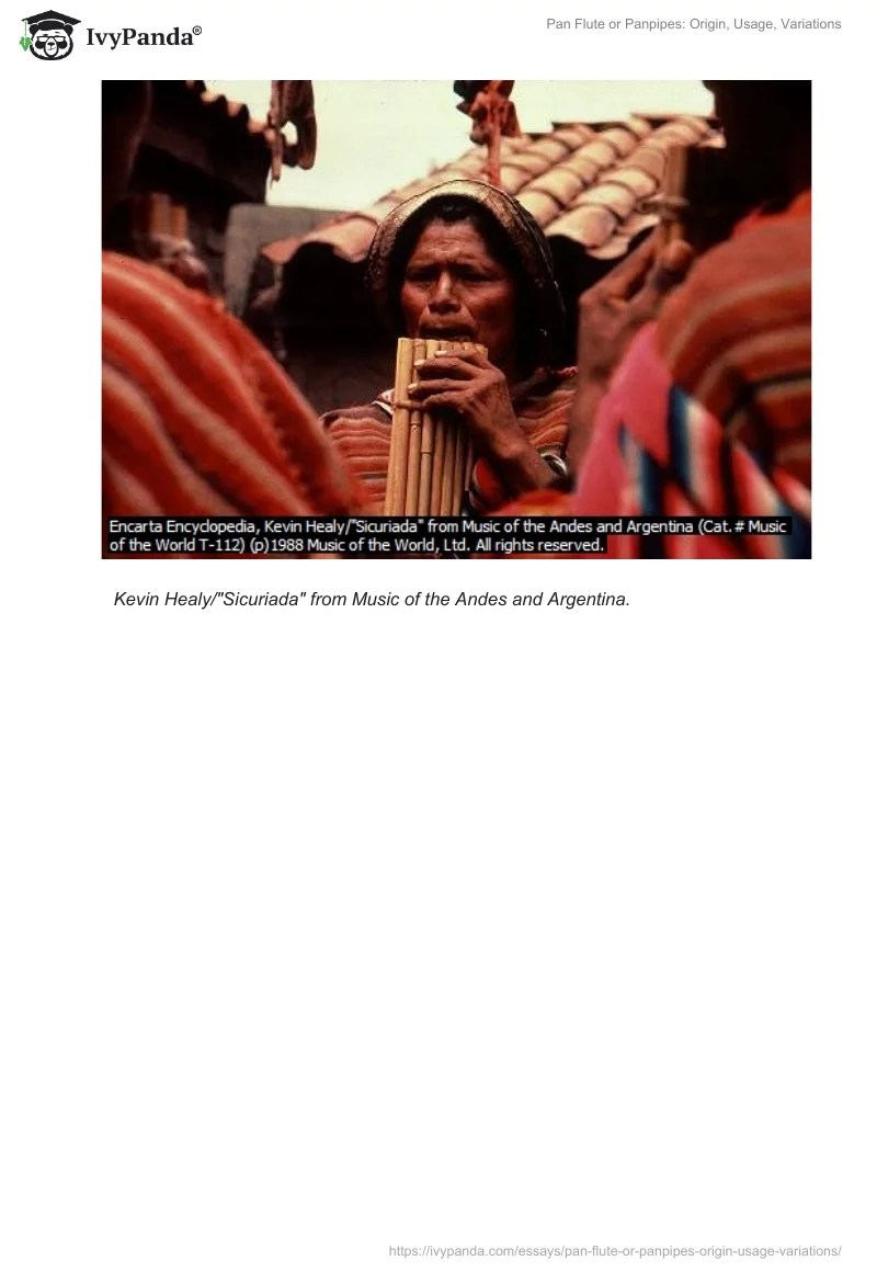 Pan Flute or Panpipes Origin, Usage, Variations 561 Words Research