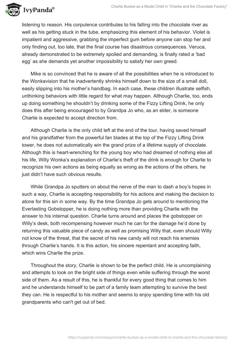 R. Dahl's "Charlie and the Chocolate Factory" Review 968 Words