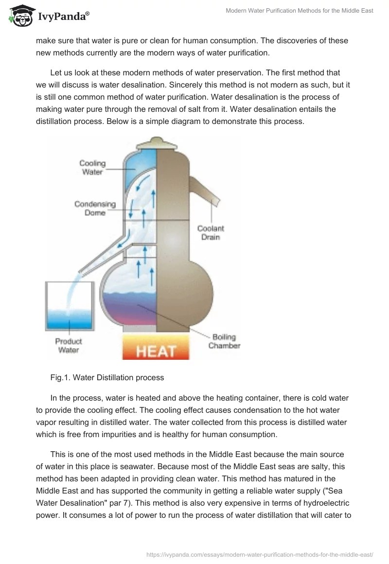Modern Water Purification Methods for Middle East 1688 Words Report