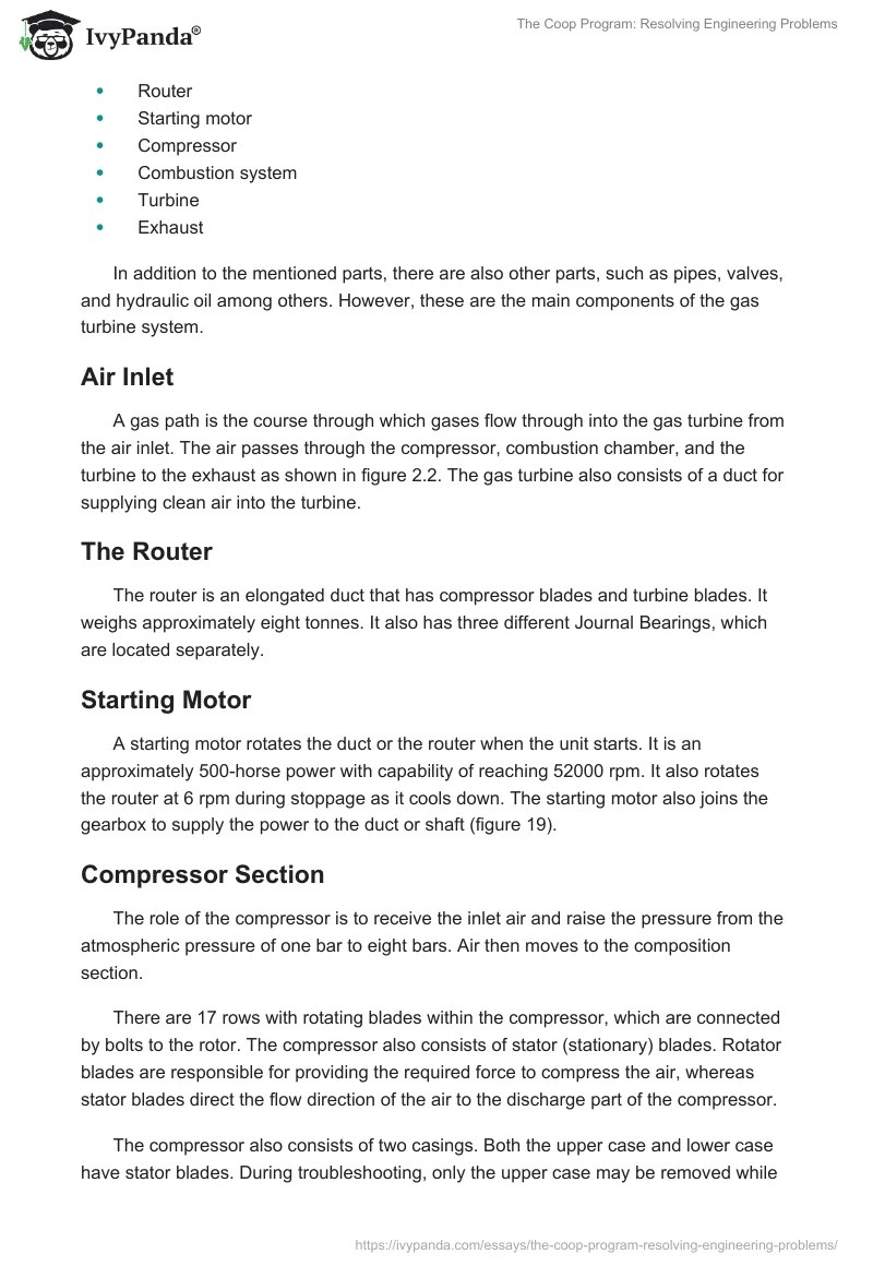 The Coop Program Resolving Engineering Problems 2192 Words Report