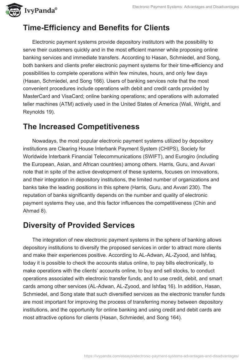 Electronic Payment Systems Advantages and Disadvantages 2573 Words
