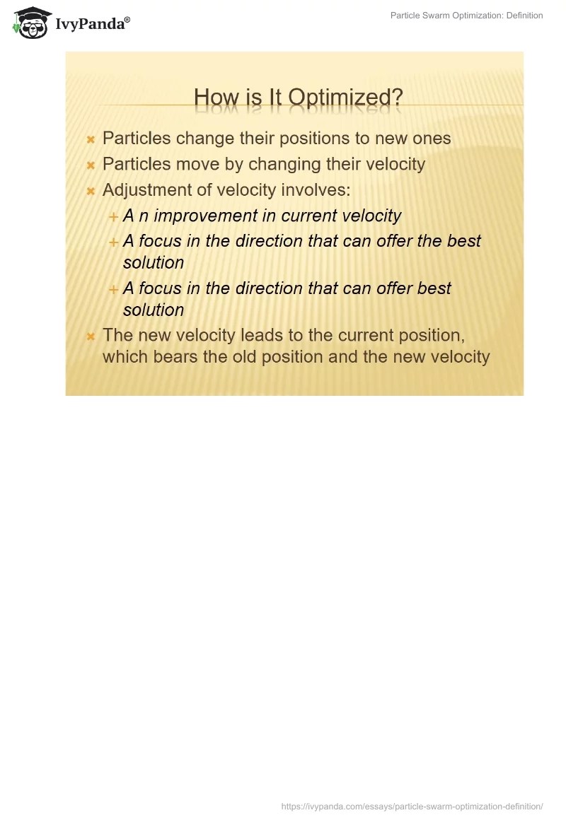 Particle Swarm Optimization Definition 349 Words Presentation Example