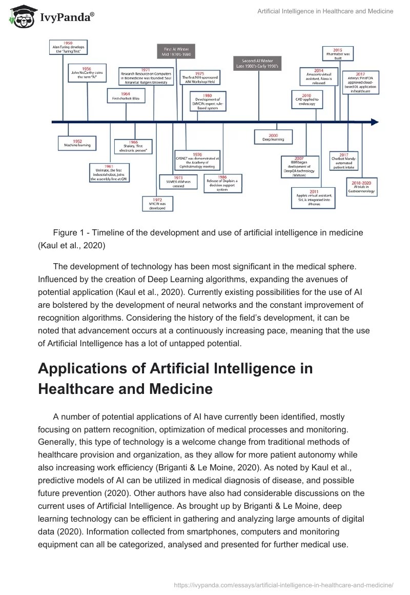 Artificial Intelligence in Healthcare and Medicine 2294 Words