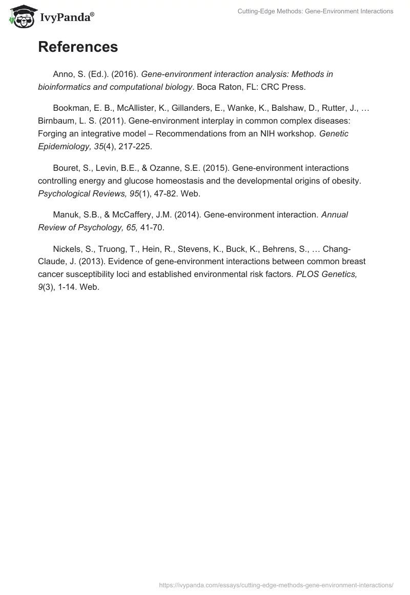 CuttingEdge Methods GeneEnvironment Interactions 673 Words