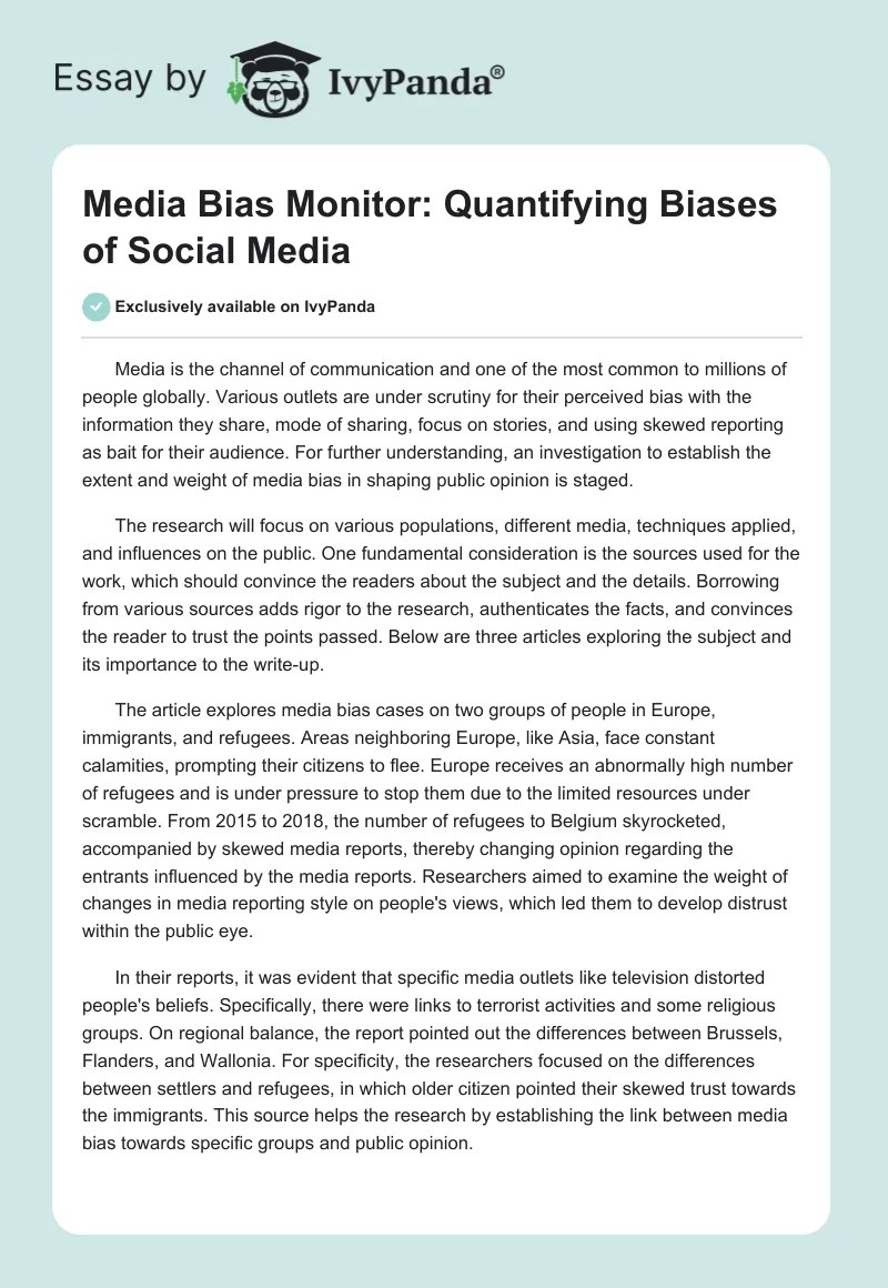 Media Bias Monitor Quantifying Biases of Social Media 566 Words