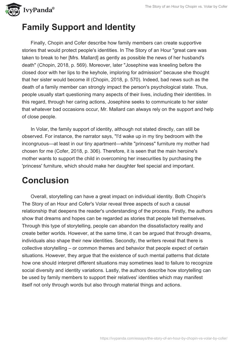 The Story of an Hour by Chopin vs. Volar by Cofer 1190 Words Essay