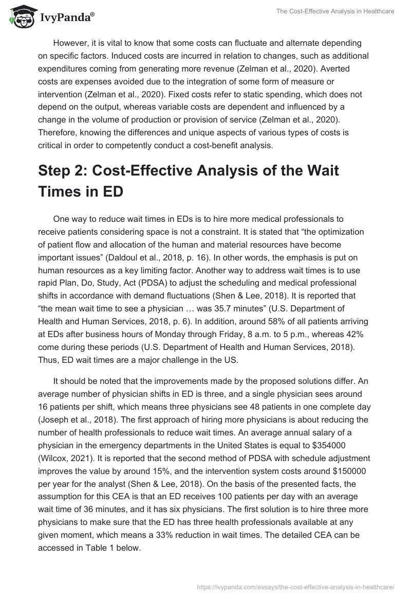 The CostEffective Analysis in Healthcare 1108 Words Essay Example
