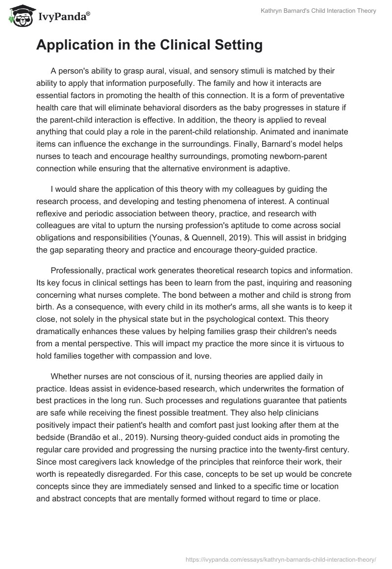 Kathryn Barnard's Child Interaction Theory 1394 Words Essay Example