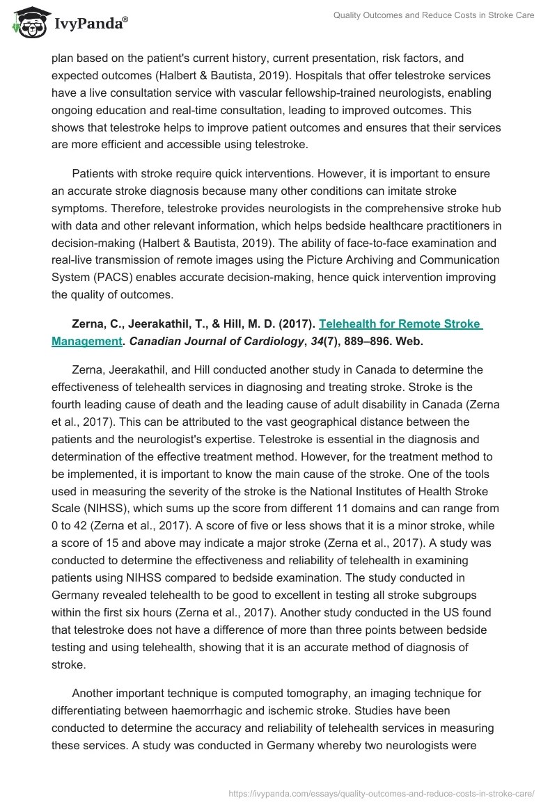 Quality and Reduce Costs in Stroke Care 1573 Words