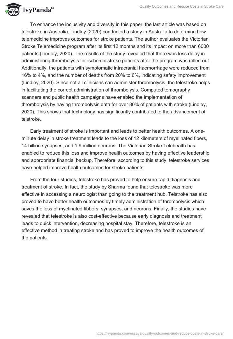 Quality and Reduce Costs in Stroke Care 1573 Words