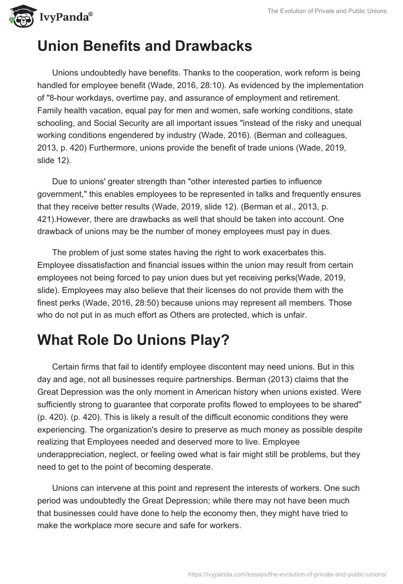 The Evolution of Private and Public Unions 1319 Words Essay Example