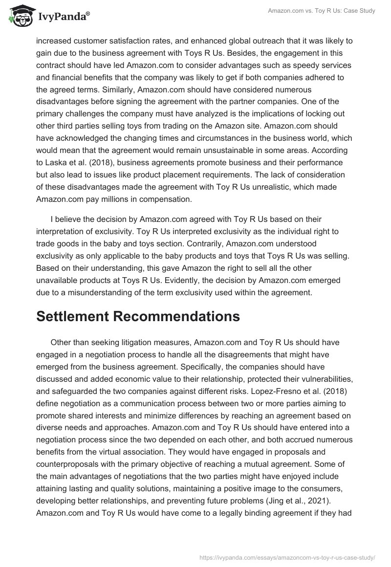vs. Toy R Us 580 Words Case Study Example