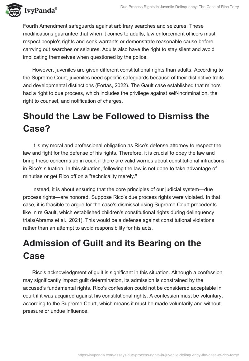 Due Process Rights in Juvenile Delinquency: The Case of Rico Terry