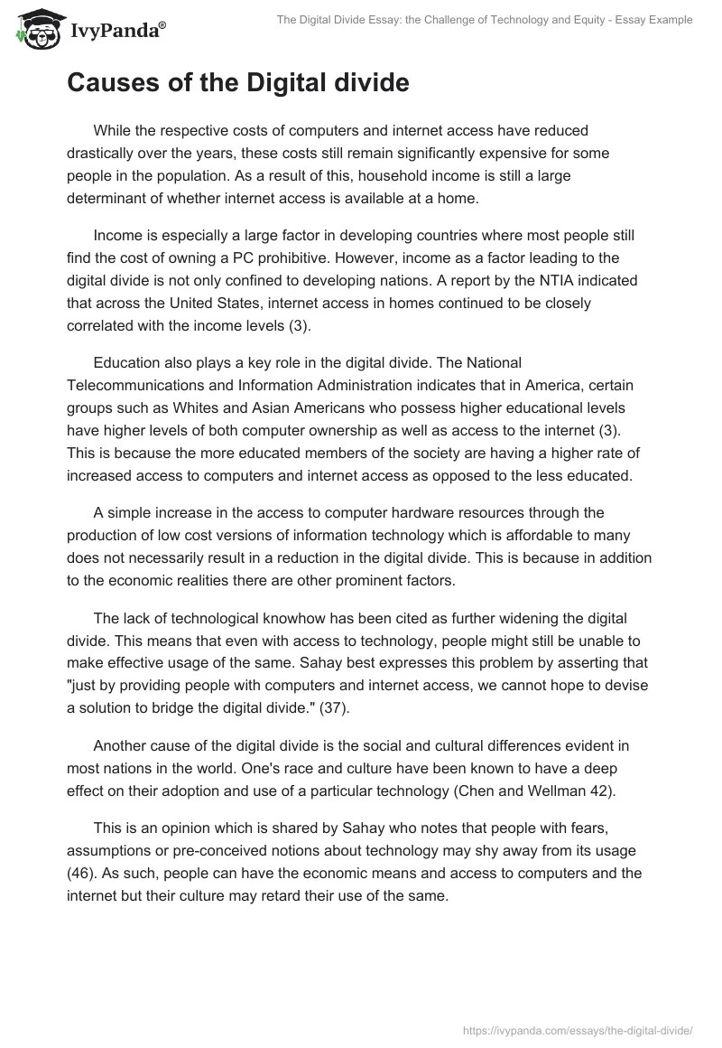 The Digital Divide Essay the Challenge of Technology and Equity