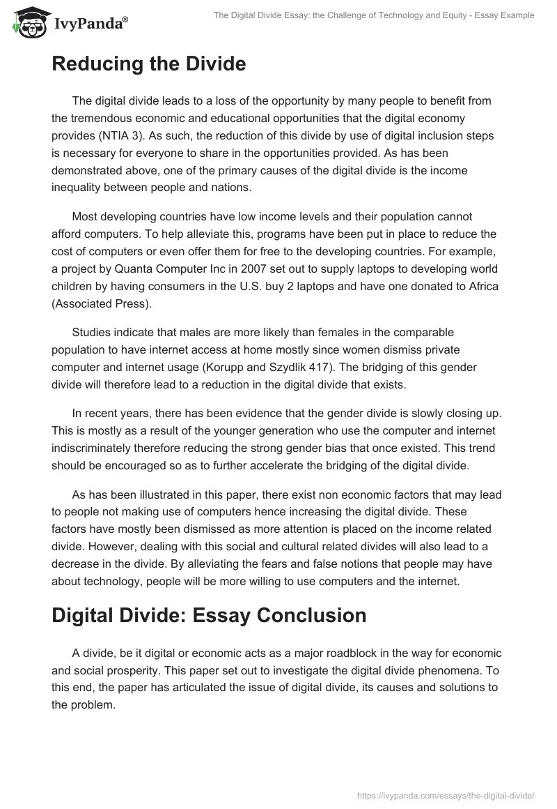 The Digital Divide Essay the Challenge of Technology and Equity