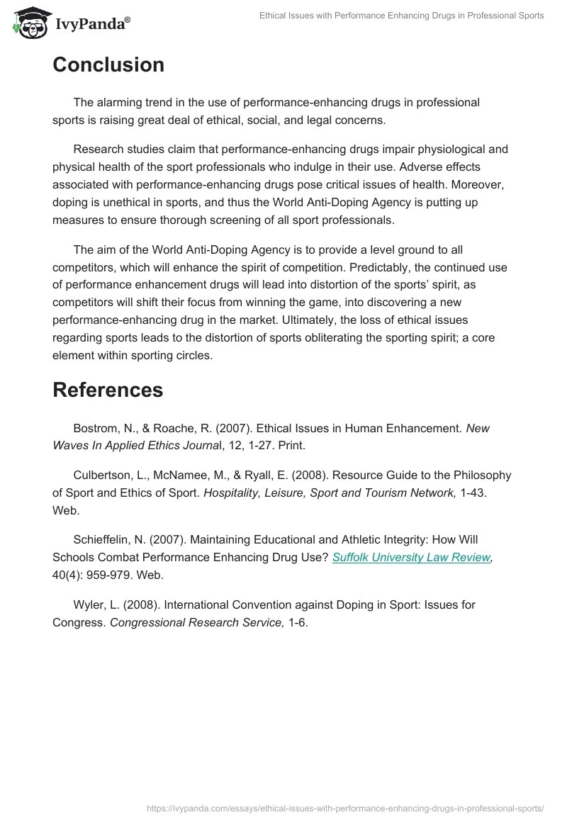Ethical Issues with Performance Enhancing Drugs in Professional Sports