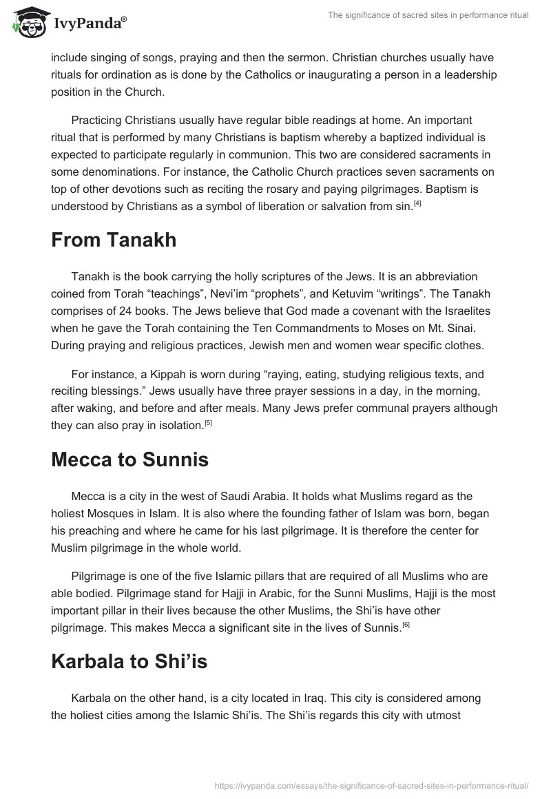 The significance of sacred sites in performance ritual 1365 Words