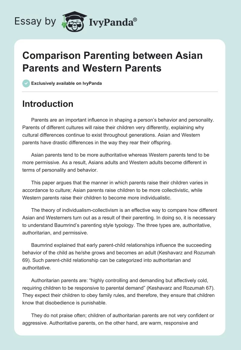 Comparison Parenting between Asian Parents and Western Parents 2214